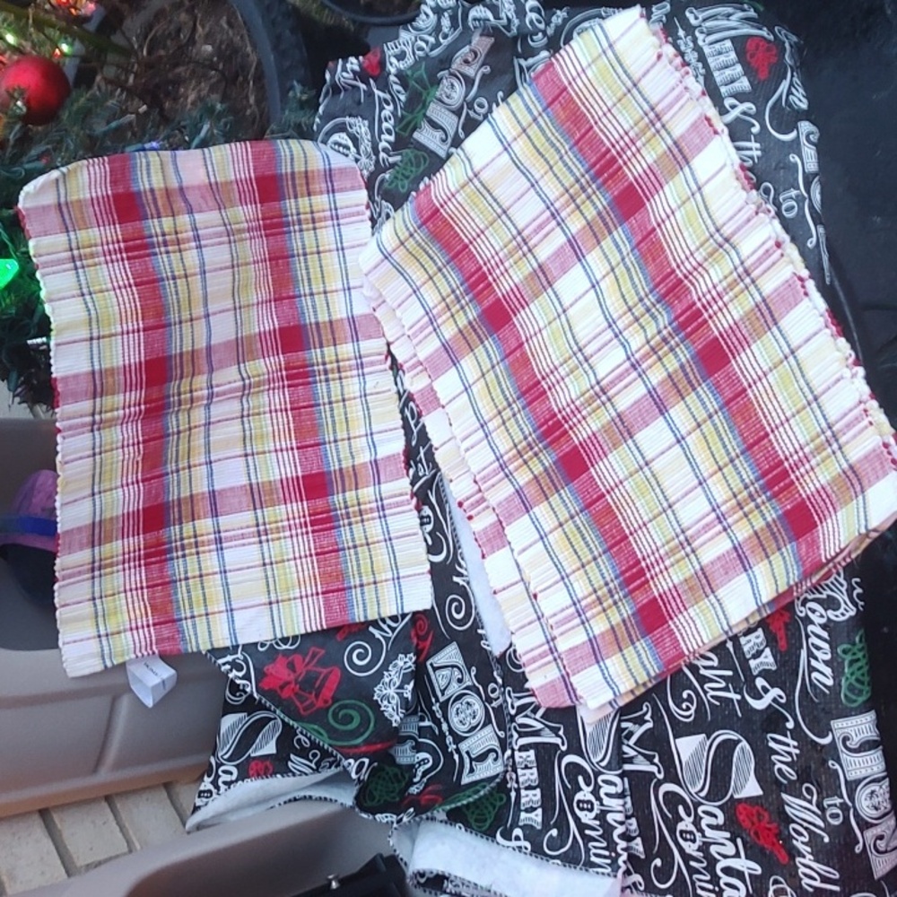 (6)Plaid Placemat Set -